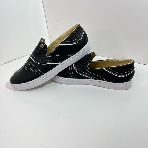 JOE EXCLUSIVE SHOES womens slip-on flats embossed casual shoe size 10 black NWOB - Picture 4 of 11